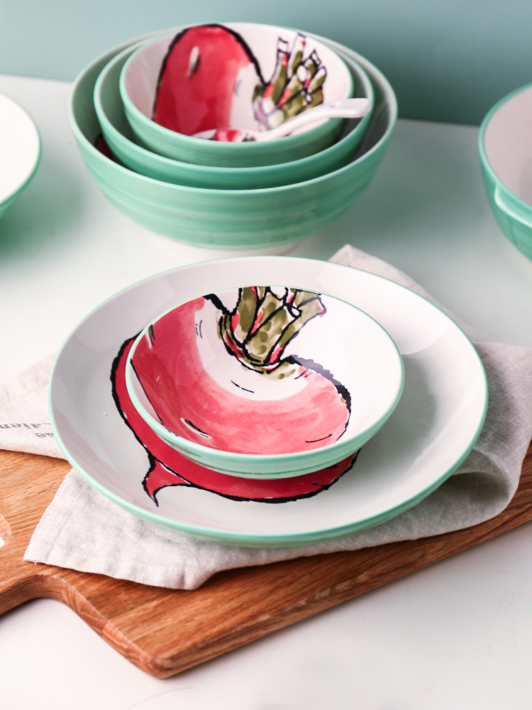 Sichuan in Japanese bowls plates of household ceramics tableware creative express the eat fruit bowl of noodles in soup bowl bowl of 0