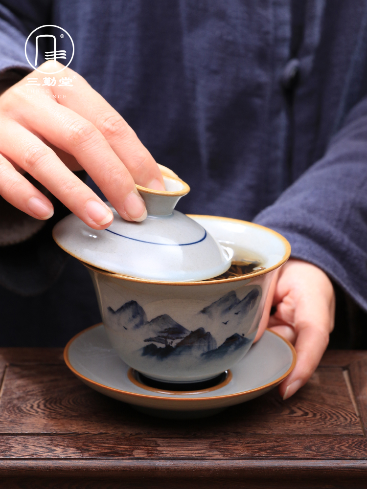 Three frequently hall hand - made porcelain cup just tureen jingdezhen ceramic cups kung fu tea set large tea, single