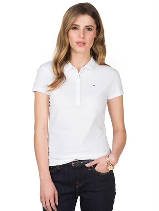 2018新款tommy hilfiger汤米女装百搭纯色欧美女士短袖polo衫t恤