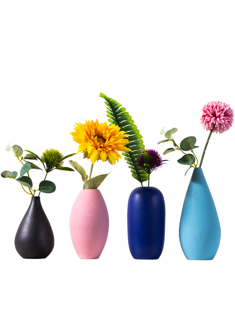 I and contracted ceramic small pure and fresh and dried flower vase flower implement creative home sitting room flower arrangement table decorations furnishing articles