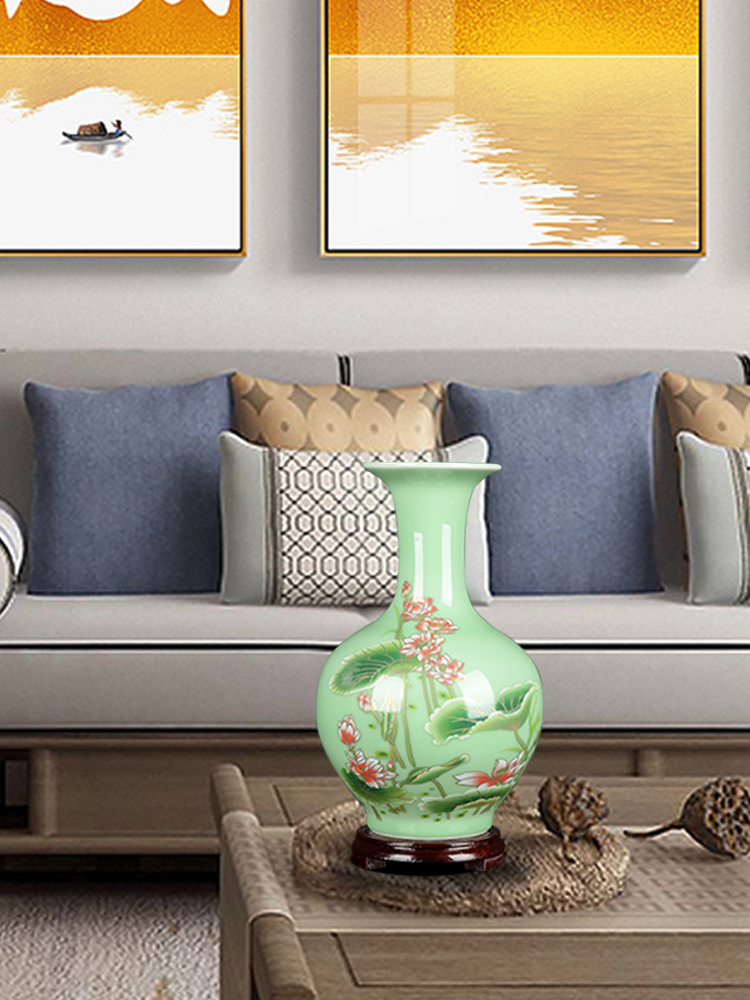 Jingdezhen ceramics dry vase furnishing articles of modern Chinese style living room TV ark, flower arranging small porcelain home decoration