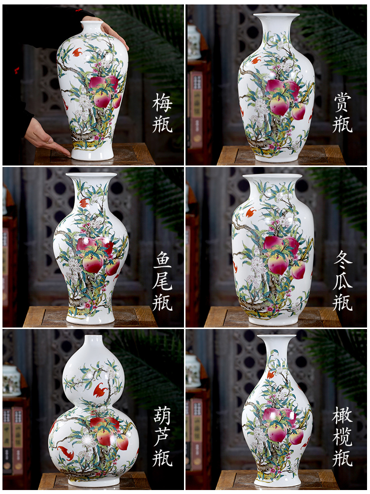 Jingdezhen ceramics vase porch decoration sitting room of Chinese style household flower arranging Chinese wind furnishing articles and TV ark