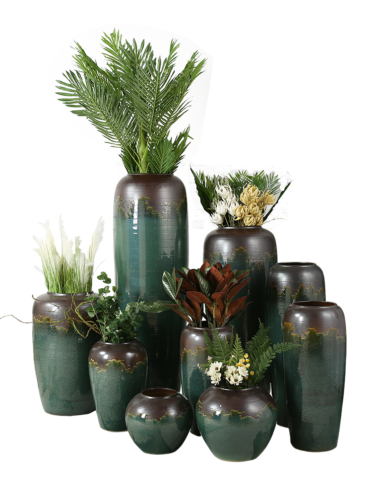 Jingdezhen restoring ancient ways is small pure and fresh and I and contracted sitting room coarse pottery ceramic vase is placed in dry flower POTS decoration