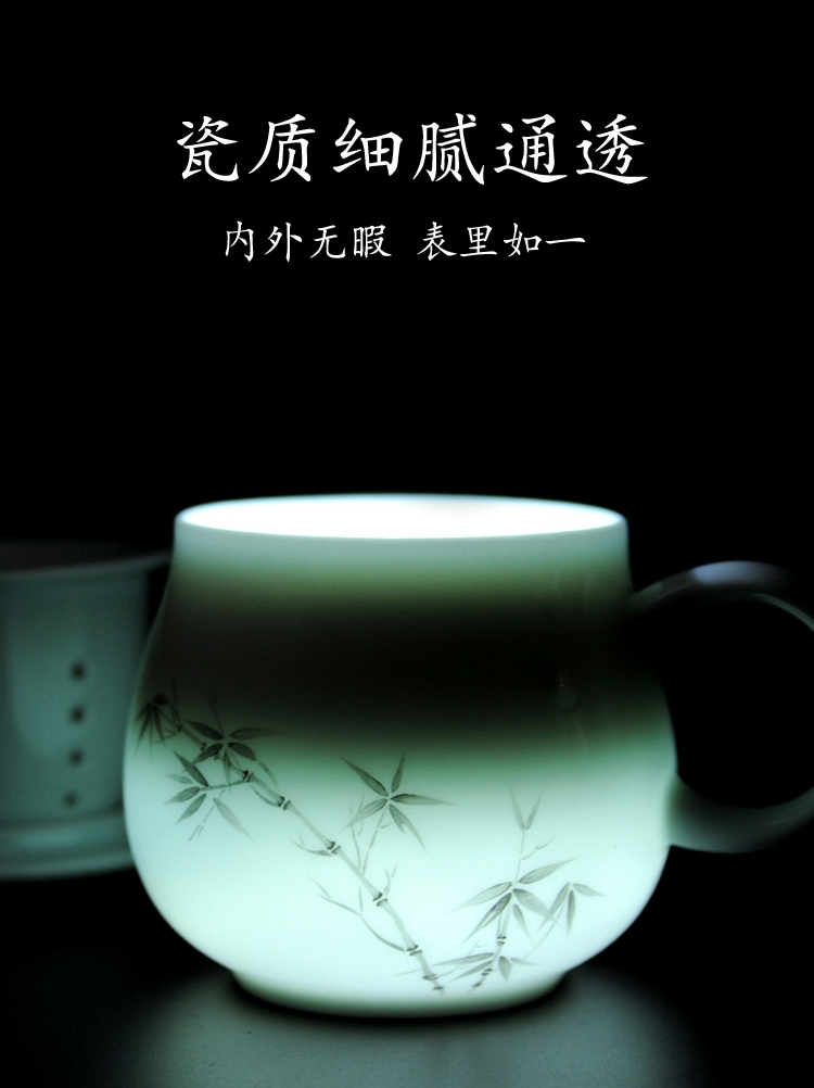 Jingdezhen ceramic cups with cover glass filter to ultimately responds a cup of tea cup keller female office separation