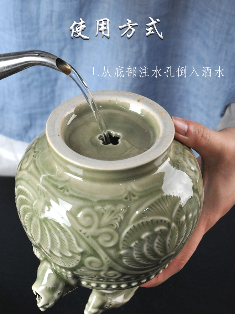 Creative ceramic wine yao state back porcelain jar of shaanxi characteristics pot liquor pot small celadon classical Chinese style household