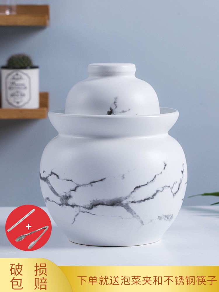 Environmental ceramic pickle jar sealed storage sichuan pickle jar of pickles pickles egg cylinder double jars of jingdezhen