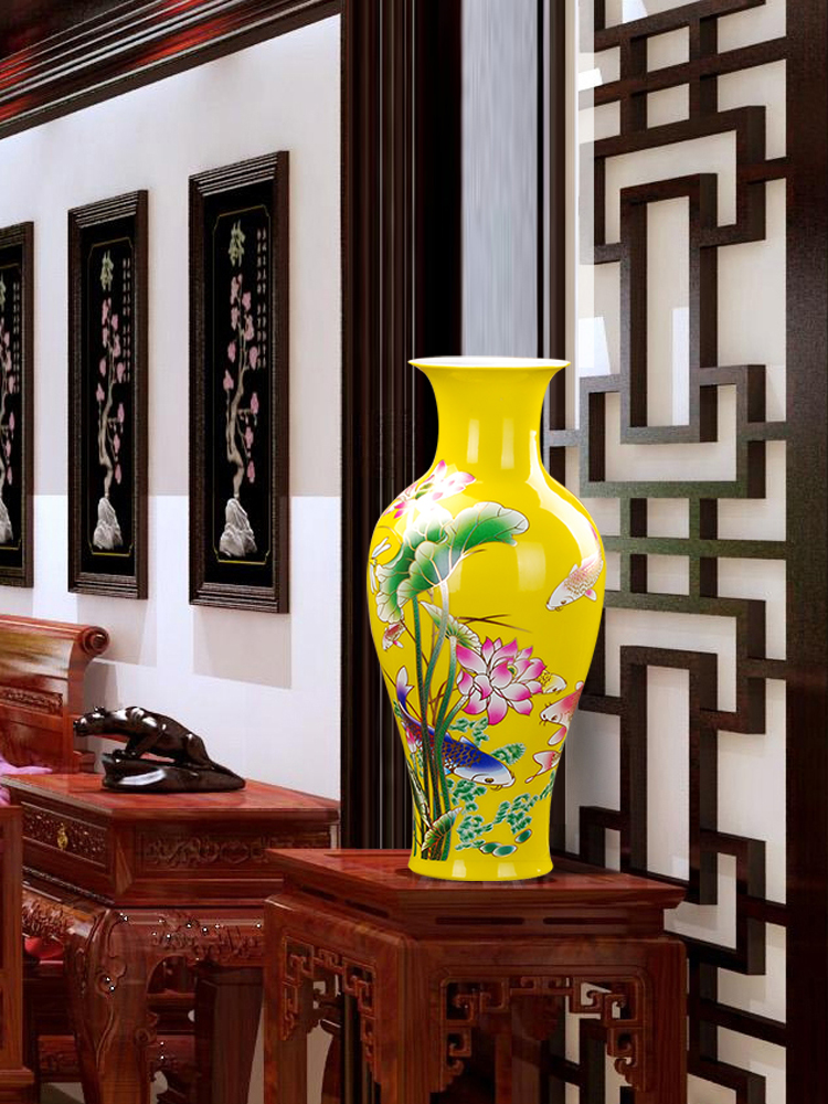 Jingdezhen ceramic vase furnishing articles sitting room flower arranging dried flower vase household of Chinese style to decorate the sitting room be born small place