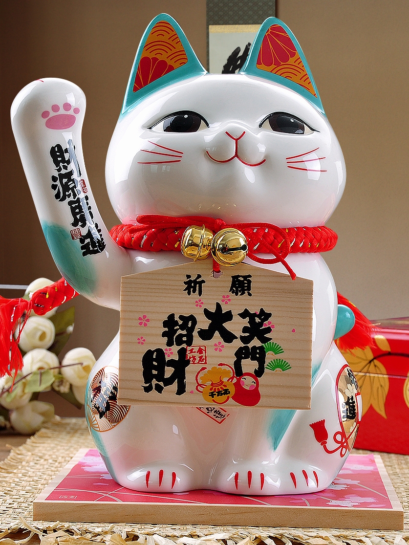 Stone workshop gift shops opening large ceramic source of money widely enter guest rimmon Japanese plutus cat furnishing articles