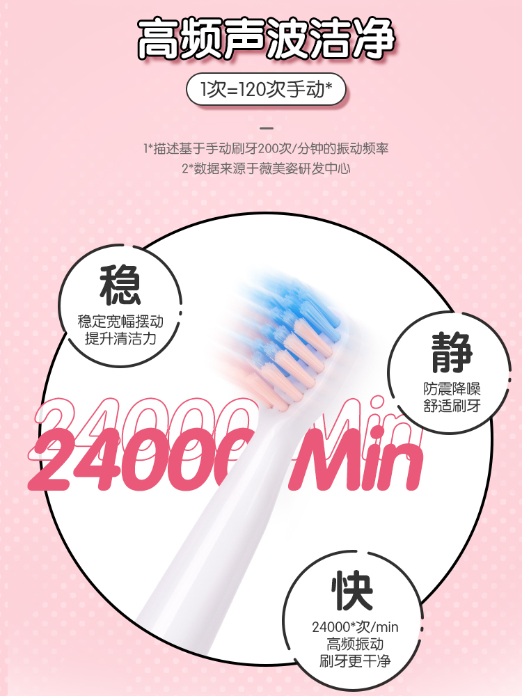 Shuke Shuke children's electric toothbrush rechargeable 3-6-10 years old and above soft fur non-U type waterproof sonic b32