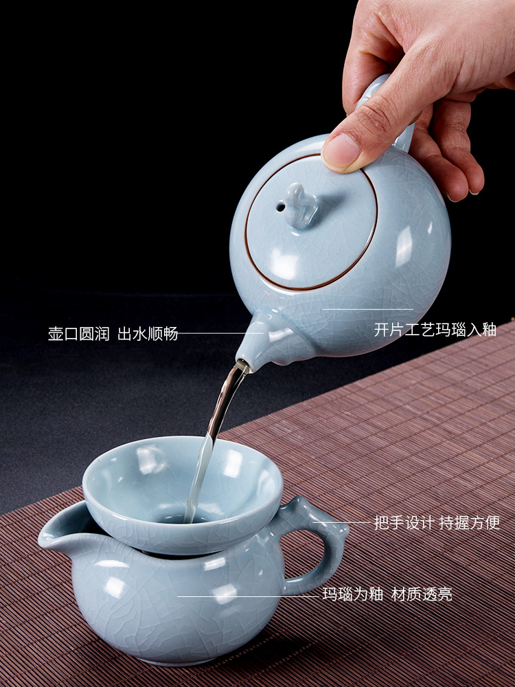 Your up tea suit small set of ice to crack the office home to open the slice Your porcelain teapot contracted kung fu tureen tea cups