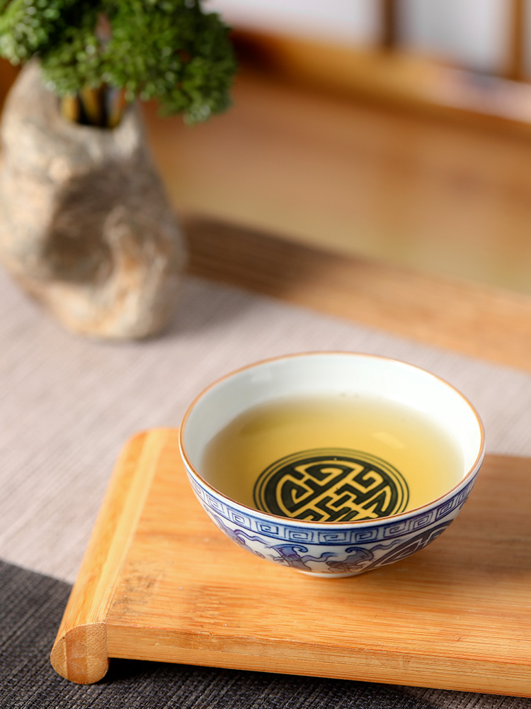 Jingdezhen porcelain masters cup ceramic sample tea cup hand - made kung fu tea cup of pure manual single CPU high - end tea sets
