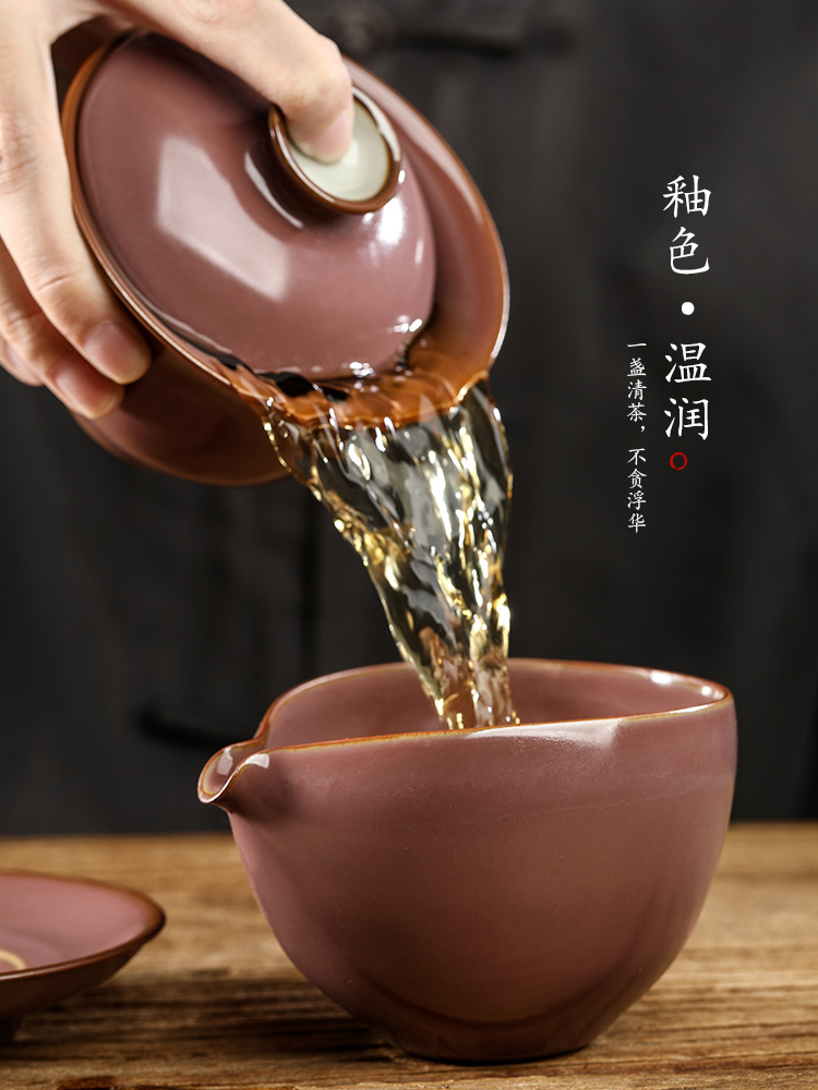 Pure manual fo red jingdezhen kunfu tea fair keller of tea, a single large high - grade ceramic high - temperature tea sets