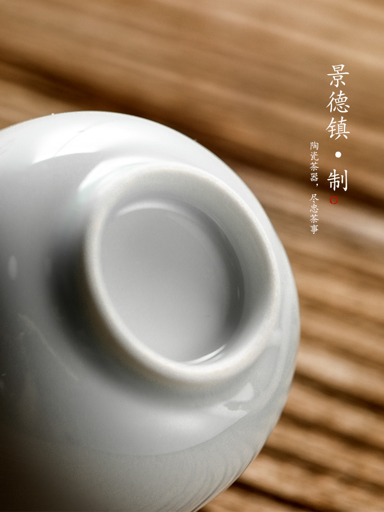 White porcelain sample tea cup kung fu noggin jingdezhen lotus carving masters cup a cup of pure checking ceramic cups of tea