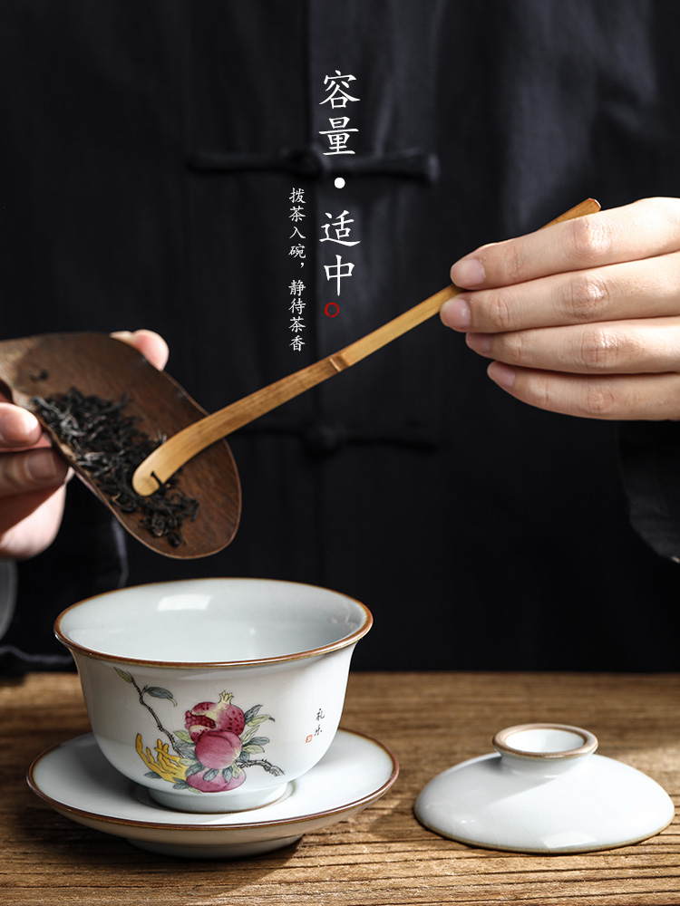 Jingdezhen your up only three tureen tea tea cups pure manual open the slice to use hand - made ceramic kung fu tea set