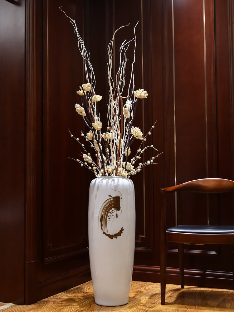 Jingdezhen ceramic simulation of large vase dried flowers of dry flower decoration in the sitting room porch decoration of the new Chinese style furnishing articles