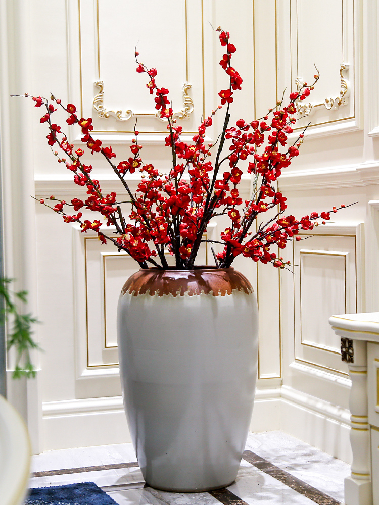 Jingdezhen ceramic floor big vase Nordic I and contracted sitting room the bedroom the flower, flower arrangement, adornment is placed