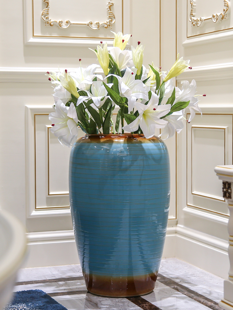 Jingdezhen European vase landing large vases, flower arranging ceramic flower implement home furnishing articles, the sitting room porch decoration