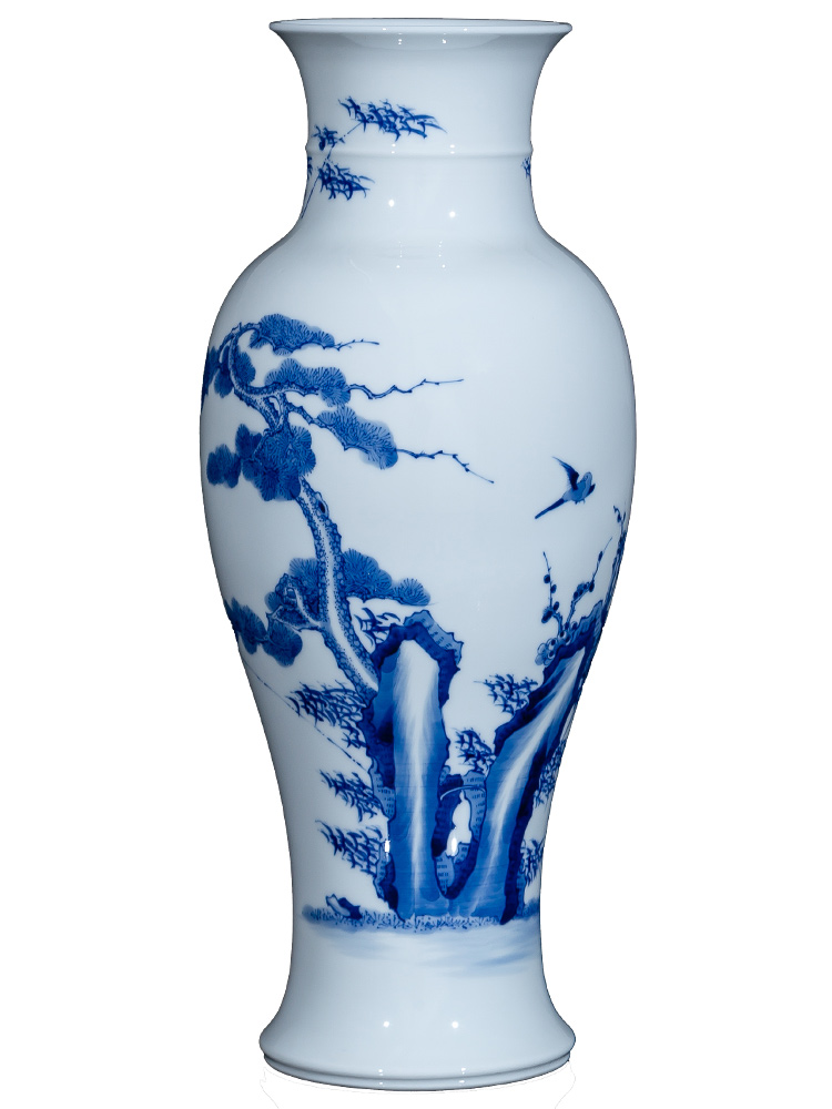 Jia lage jingdezhen blue and white porcelain vase YangShiQi Chinese style classic flower on the tail of the reign of emperor kangxi bottles and name