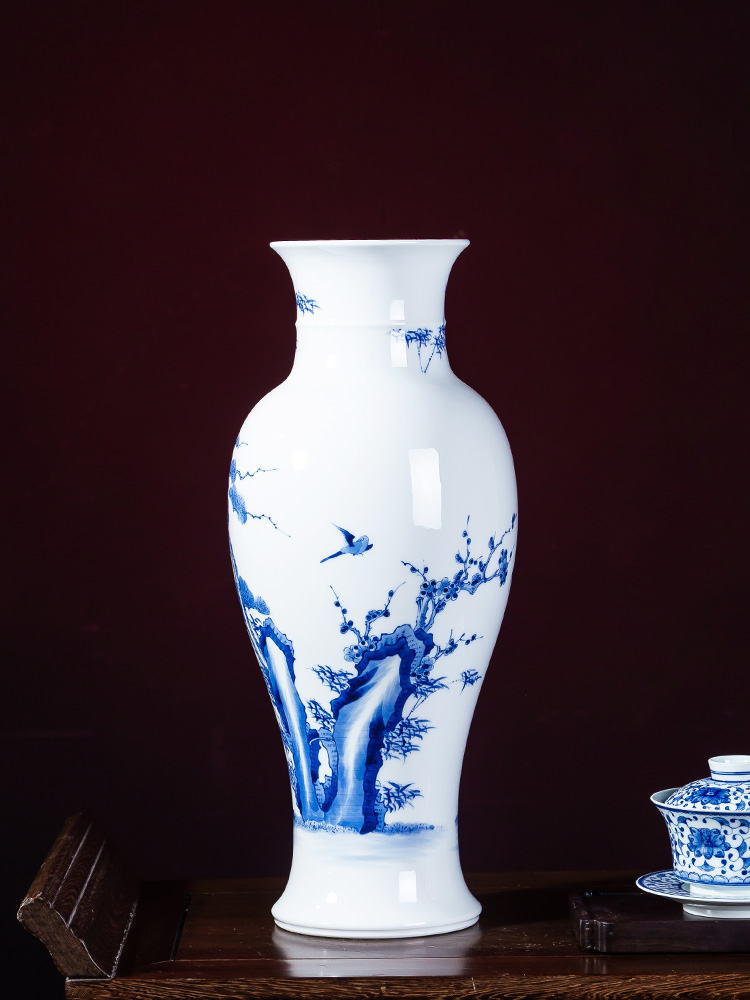 Jia lage jingdezhen blue and white porcelain vase YangShiQi Chinese style classic flower on the tail of the reign of emperor kangxi bottles and name