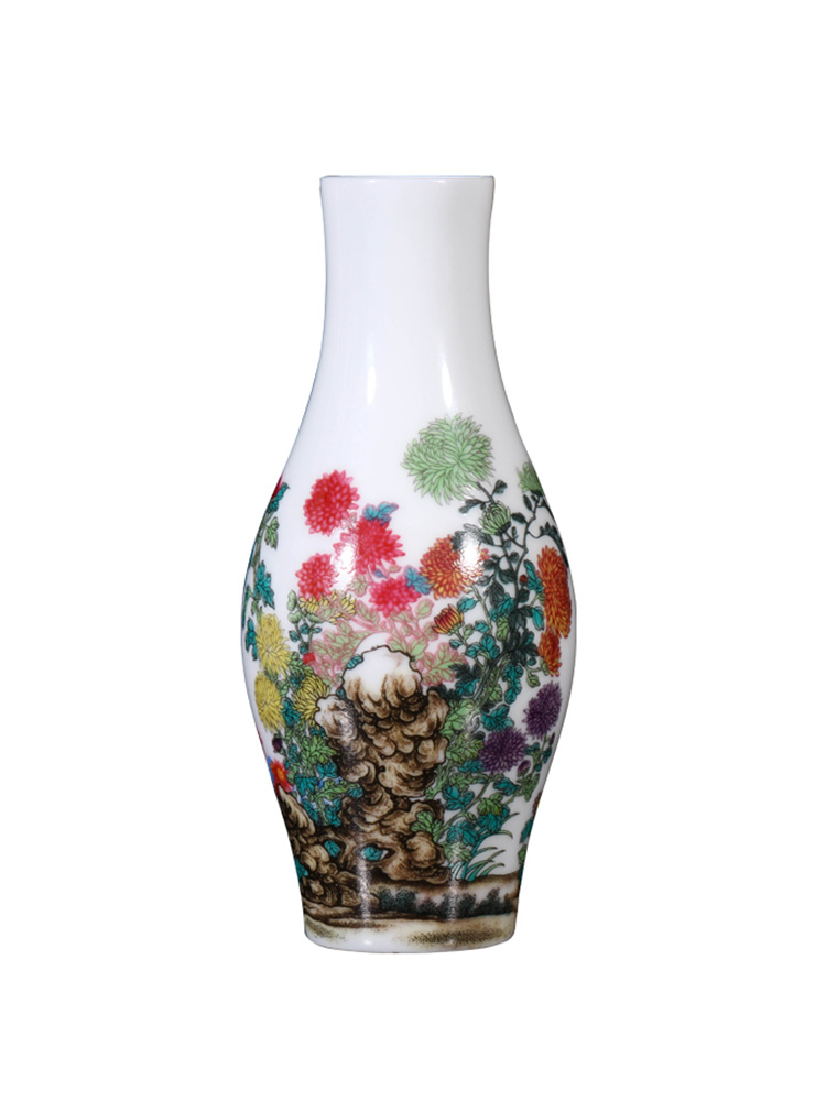 Jia lage YangShiQi hand - made qiu ju enamel olive bottle of indoor porch desk China vase