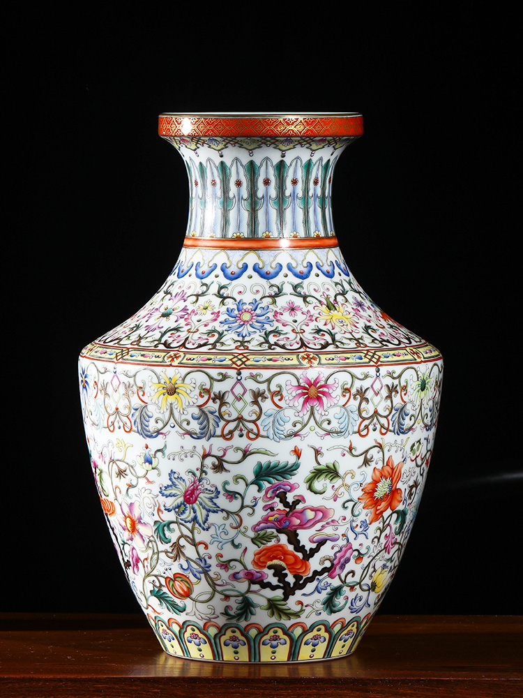 Jia lage jingdezhen porcelain furnishing articles YangShiQi hand - made the qing qianlong ocean color rui zhi, the zen lines and vase