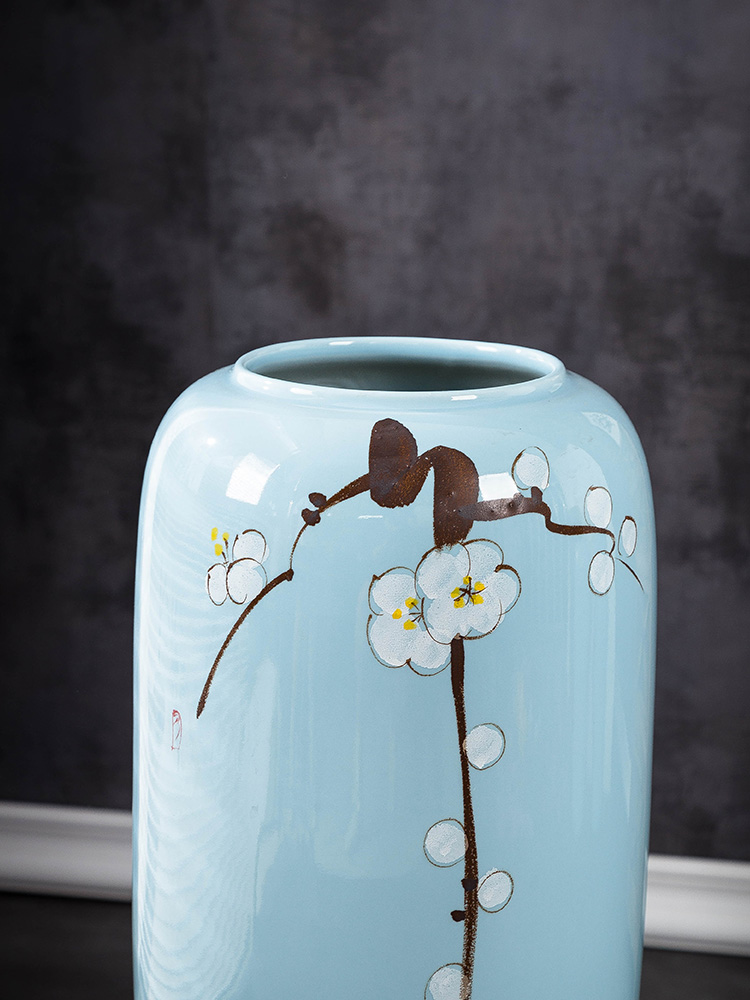 Jingdezhen ground vase large suit sitting room porch decorate ceramic furnishing articles of Chinese style household European - style flower arrangement
