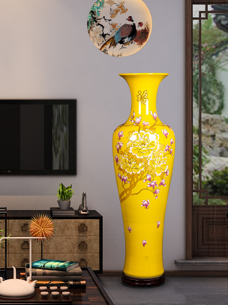 Jingdezhen ceramics China red high sitting room of large vases, TV ark, furnishing articles to heavy large ornament