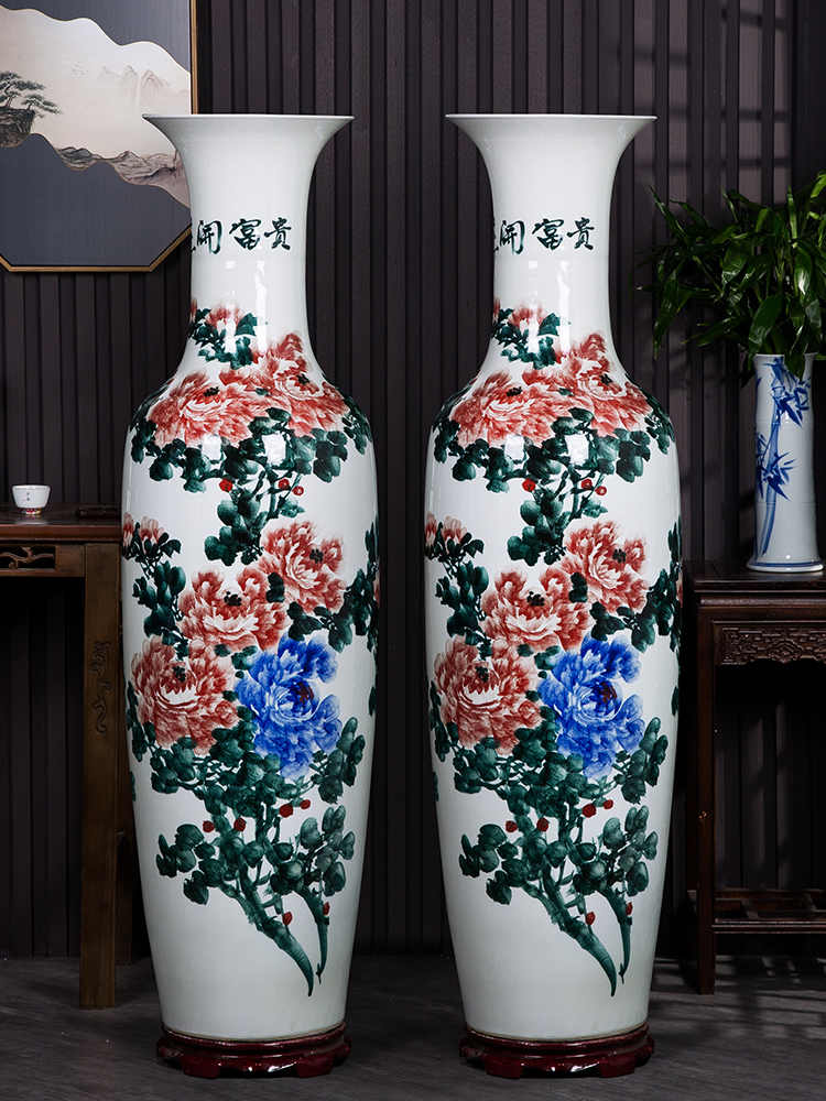 Jingdezhen ceramics hand - made riches and honour figure of large vase fgt0 household decorates sitting room place, Chinese style home outfit