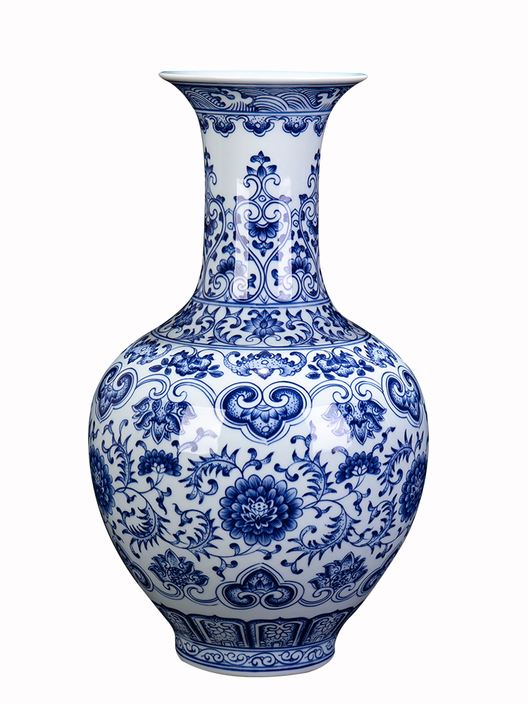 New Chinese style is I sitting room adornment furnishing articles of blue and white porcelain of jingdezhen ceramic contracted household flower vase