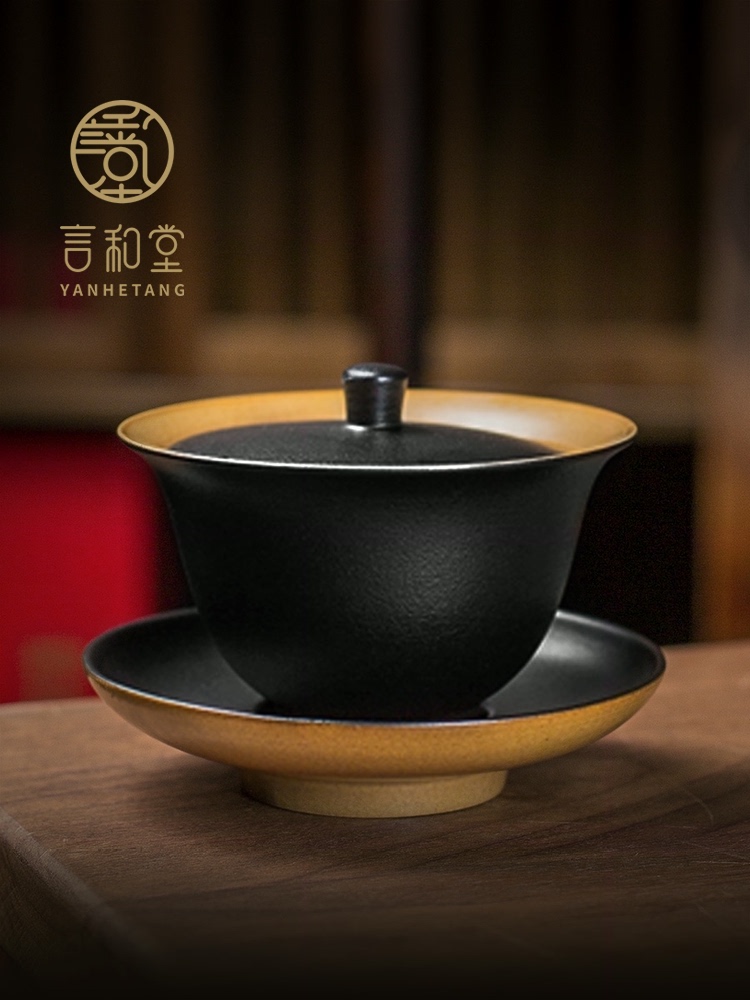 And hall three tureen teacup only suits for large single ceramic kung fu tea tea bowl to bowl