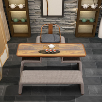 Purple leaves new Chinese tea table and chair combined Kung fu Zen Tea room minimal creative tea table tea table drink tea table