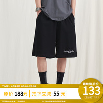 PCLP Knit Embroidered Shorts Summer National Tide Card Casual Sports Loose Tide 50% Pants