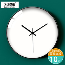 Personality white wall clock Nordic modern creative living room mute hanging watch Simple Quartz clock Bedroom clock wall clock