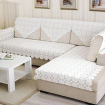 Thick lace sofa towel sofa cushion cushion White full cover coffee table set TV cover towel fabric hand towel