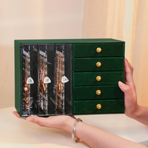 Earrings shelf display rack household light luxury necklace earrings ear jewelry anti-oxidation large capacity multi-layer jewelry storage box