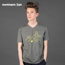 northernSun Noth Mountain male V collar cotton short sleeve T-shirt spring summer outdoor sport Leisure hygroscopic perspiration 8275