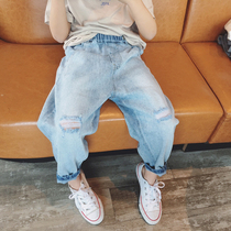 Clearance does not return boys jeans Spring Spring and Autumn Spring clothing 2020 new childrens clothing childrens pants parent-child clothing loose