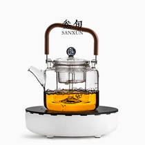 Three-year-old glass boiling teapot special electric pottery stove set lifting beam Kettle Kettle steaming tea cooker household