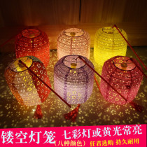 Cylindrical Winter Melon Type Hollowed-out Lantern Children Dance Handheld Luminous Lantern Hanfu Shooting Props Ancient Wind Lanterns
