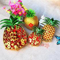 New gold-plated pineapple accessories Fuzi bucket accessories Copper money ingot Wedding supplies New house Feng Shui Buddhism