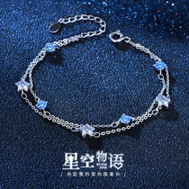 Bracelet silver girl sterling silver summer ins niche design light luxury high sense 2020 new diamond jewelry send girlfriend