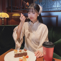 The words of the time of Chuandei: Stream light upside down large sleeve qipao Daily retro qipao Improved version of dress