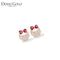 Bow earrings female Korean temperament net red earrings 2021 new trendy high-end atmosphere earrings ear clip