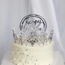Valentines Day Crystal Crown Cake Decoration Swing Piece Ice Column Headwear Acrylic Plugin Princess Birthday Party Dress Up
