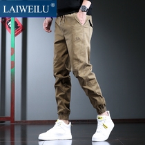 2022 Spring Tide Trump Kharen Pants Men Loose Tooling Casual Long Pants Fashion 100 Hitch Foot Design Sens