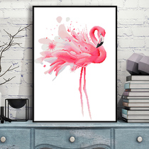 Cross stitch thread embroidery 2021 new living room couple flamingo small pieces handmade self-embroidery fresh and natural style simple