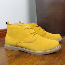 Mens high lace round low heel the fleece flat wear-resistant lightweight casual boots SD999