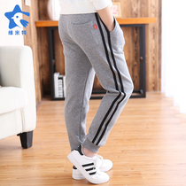 Childrens clothing two bars Boys sports pants Gray two bars School uniform pants Primary school casual pants long pants Childrens pants