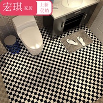 Hongqi kitchen bathroom floor sticker Waterproof self-adhesive toilet bathroom decoration floor tile floor sticker thick wear-resistant