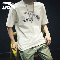 Anta white short sleeve mens 2021 summer mens clothing youth loose breathable flagship T-shirt men